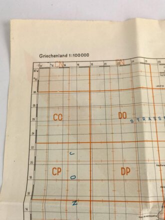 Deutsche Truppenkarte 1943 "Milos Kithira" Griechenland