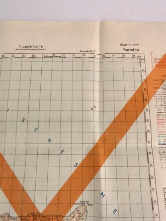 Deutsche Truppenkarte 1943 "Milos Kithira" Griechenland
