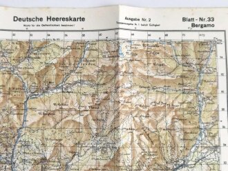 Deutsche Heereskarte 1941 "Bergamo" Italien