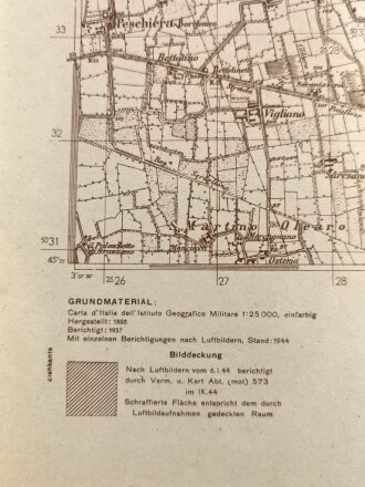 Deutsche Heereskarte 1944 "Melzo" Italien