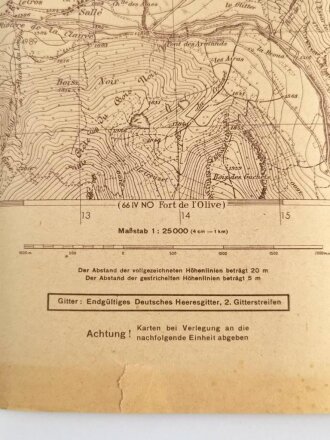 Deutsche Heereskarte 1944 "Beardonecchia" Italien