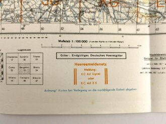 Deutsche Heereskarte 1944 "Bergamo" Italien