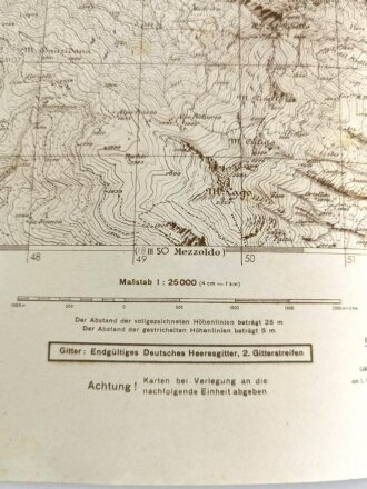 Deutsche Heereskarte 1935 "Talamona" Italien