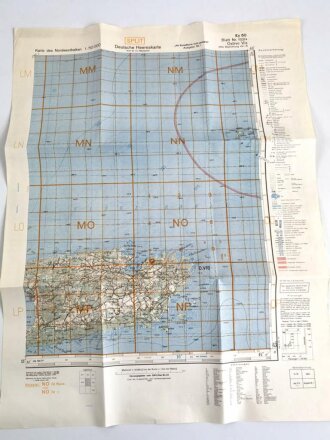 Deutsche Heereskarte 1943 "Split Ostrvo Vis" Kroatien