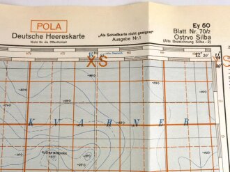 Deutsche Heereskarte 1943 "Ostrvo Silba" Kroatien