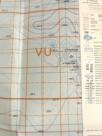 Deutsche Heereskarte 1943 "Ostrvo Tovaric" Kroatien