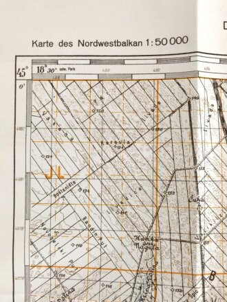 Deutsche Heereskarte 1943 "Bavaniste" Serbien