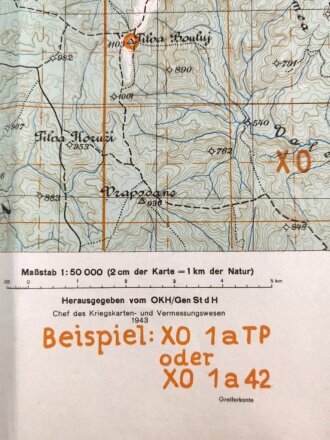 Deutsche Heereskarte 1943 "Bela Jablanica" Serbien