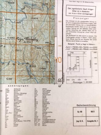 Deutsche Heereskarte 1943 "Bela Jablanica" Serbien