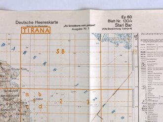 Deutsche Heereskarte 1943 "Stari Bar" Montenegro