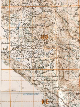 Deutsche Heereskarte 1943 "Stari Bar" Montenegro