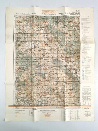 Deutsche Heereskarte 1943 "Bosansko Grahovo" Bosnien und Herzegowina