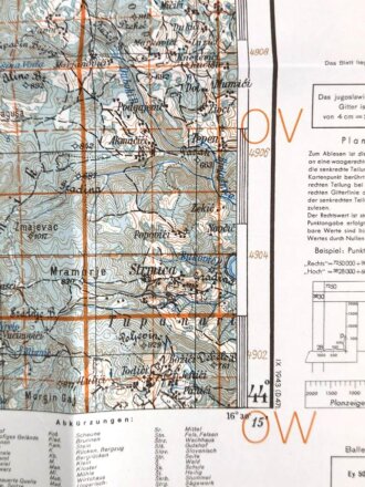 Deutsche Heereskarte 1943 "Zivinice" Bosnien und Herzegowina