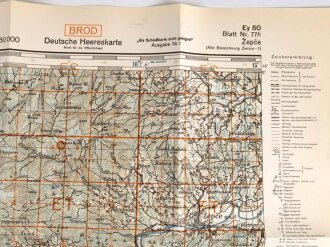 Deutsche Heereskarte 1943 "Zepce" Bosnien und...