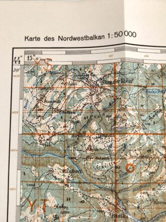 Deutsche Heereskarte 1943 "Skender Vaku" Bosnien und Herzegowina