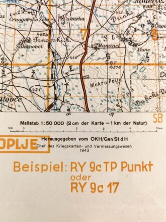 Deutsche Heereskarte 1943 "Presevo" Serbien