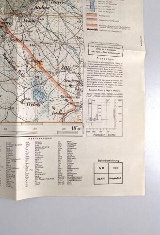 Deutsche Heereskarte 1943 "Tetovo" Nordmazedonien