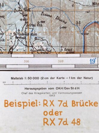 Deutsche Heereskarte 1943 "Srebrnica" Bosnien und Herzegowina