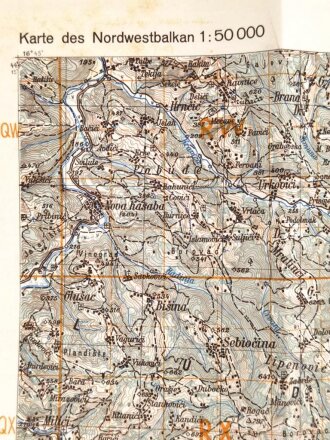 Deutsche Heereskarte 1943 "Srebrnica" Bosnien und Herzegowina