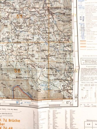 Deutsche Heereskarte 1943 "Srebrnica" Bosnien und Herzegowina