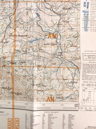 Deutsche Heereskarte 1943 "Frankfi" Albanien