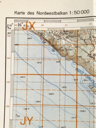Deutsche Heereskarte 1943 "Ercegnovi" Montenegro