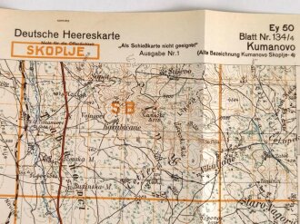 Deutsche Heereskarte 1943 "Kumanovo" Serbien