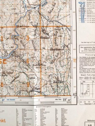 Deutsche Heereskarte 1943 "Kumanovo" Serbien