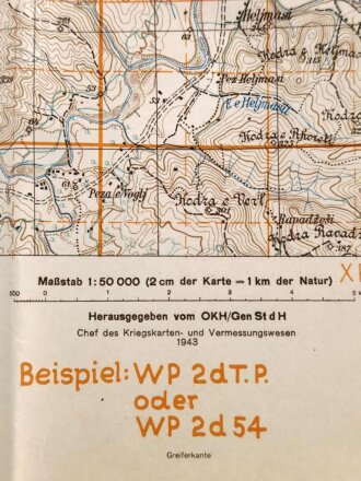 Deutsche Heereskarte 1943 "Tirana" Albanien