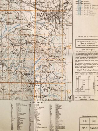 Deutsche Heereskarte 1943 "Tirana" Albanien