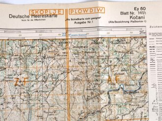 Deutsche Heereskarte 1943 "Kocani" Nordmazedonien