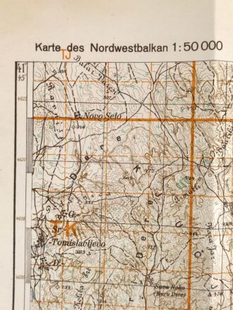 Deutsche Heereskarte 1943 "Kocilar" Nordmazedonien