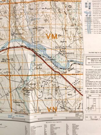 Deutsche Heereskarte 1943 "Kocilar" Nordmazedonien