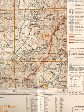 Deutsche Heereskarte 1943 "Kicevo" Nordmazedonien