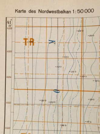Deutsche Heereskarte 1943 "Kavaja" Albanien