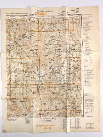 Deutsche Heereskarte 1943 "Trojaci" Nordmazedonien