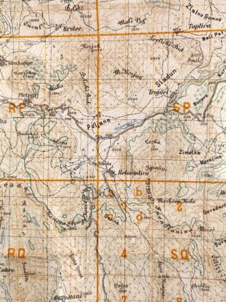 Deutsche Heereskarte 1943 "Trojaci" Nordmazedonien