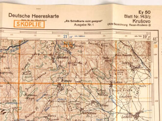 Deutsche Heereskarte 1943 "Krusovo" Nordmazedonien