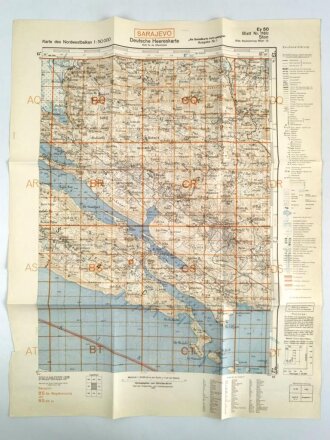 Deutsche Heereskarte 1943 "Ston" Kroatien