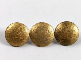 3 Stück goldene Knöpfe für einen Dienstrock, Durchmesser 21mm