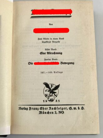 Adolf Hitler " Mein Kampf" blaue Volksausgabe von 1935. Gebraucht, gut