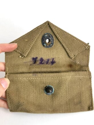 U.S. WWII Bandage pouch. Khaki, dated 1942, used