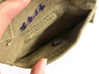 U.S. WWII Bandage pouch. Khaki, dated 1942, used