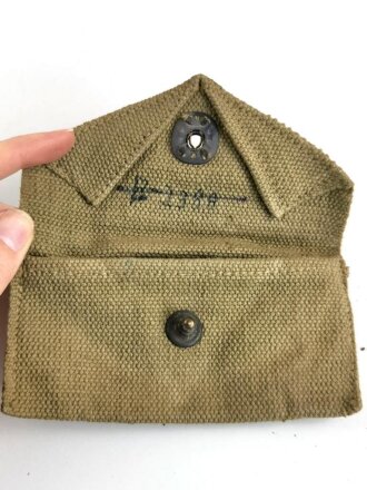 U.S. WWII Bandage pouch. Khaki, dated 1942, used