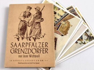 "Saarpfälzer Grenzdörfer vor dem Westwall" 12 Ansichtkarten in Hülle, sehr guter Zustand