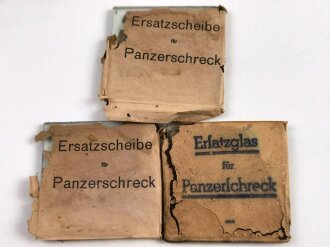 3x Ersatzscheibe für Panzerschreckschild Wehrmacht mit resten der originalen Verpackung