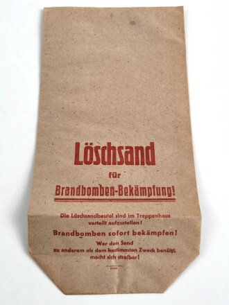 Luftschutz Papiertüte " Löschsand für Brandbomben.Bekämpfung" Ungebraucht, selten