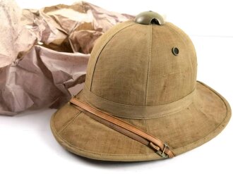 Italien, Tropenhelm Modell 1940. Ungetragenes Stück mit der originalen Umverpackung. Kopfgrösse 55