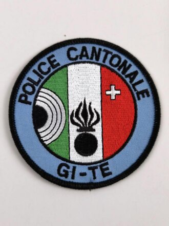 Schweiz, Ärmelabzeichen "Police Cantonale GI-TE" ungetragenes Stück