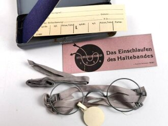 Masken-Brille Wehrmacht, nicht ausgegebenes Set aus altem Fabrikbestand